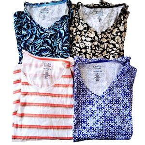 Croft & Barrow The Classic Tee Womens 1X V Neck Short Sleeve Cotton Tops Lot 4